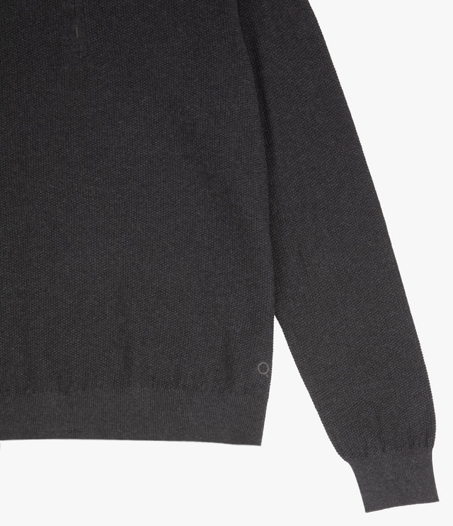 Sweater Hombre 100% Algodón Acra Half Zipper Gris Marengo