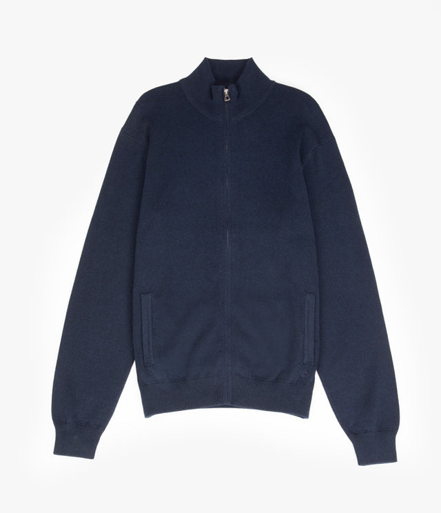 Sweater Hombre Algodón con Lana Merino Cierre Azul Marino