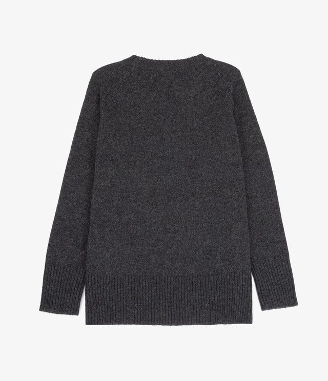 Sweater Mujer 100% Lana Anna Gris Marengo