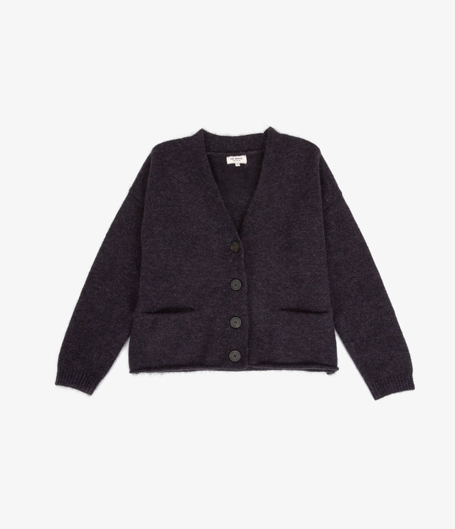 Cárdigan Mujer Mohair Lana Mia Morado Melange