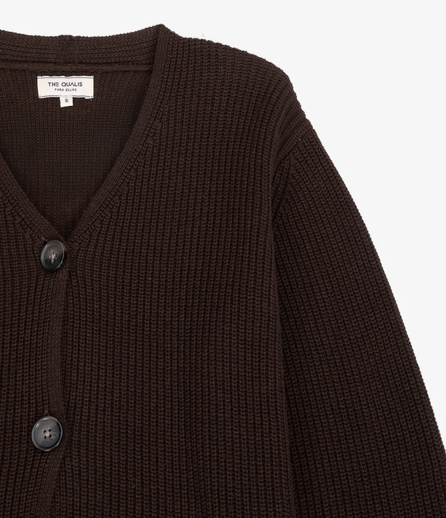 Cárdigan Mujer 100% Algodón Cala Café Chocolate