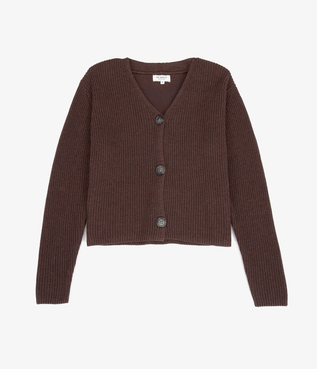 Cárdigan Mujer 100% Algodón Cala Café Rojizo