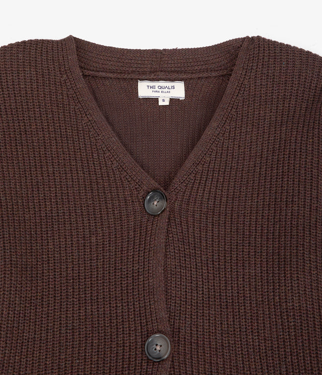 Cárdigan Mujer 100% Algodón Cala Café Rojizo