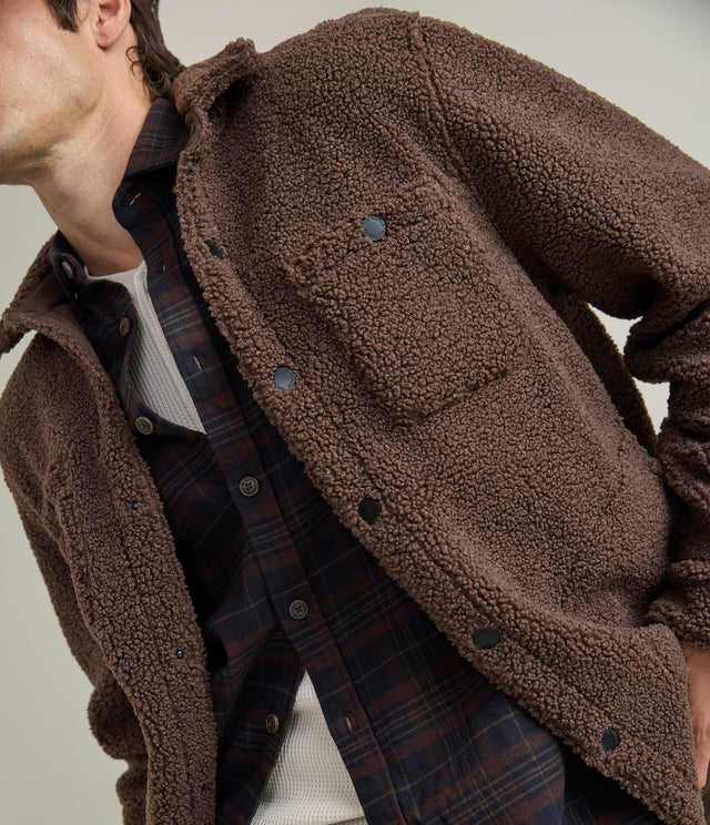 Chaqueta Hombre Sherpa Café