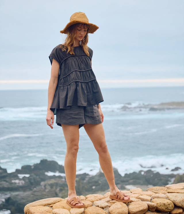 Bermuda Mujer 100% Lino Firenze Cafe Chocolate