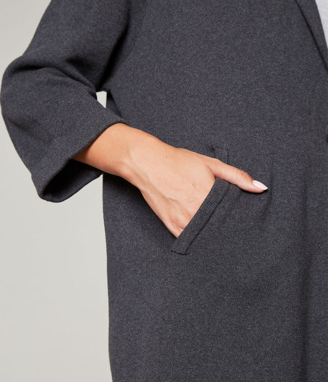 Blazer Mujer 100% Algodón Francia Gris Grafito