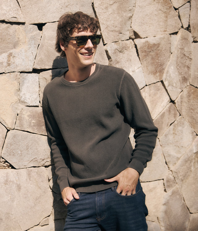 Sweater Hombre 100% algodón Waffle Verde