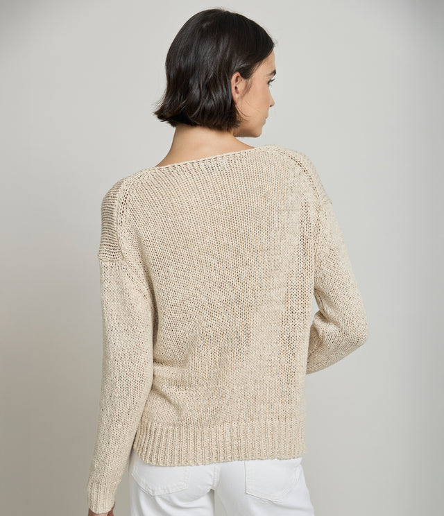 Sweater Mujer Cinta Ecru