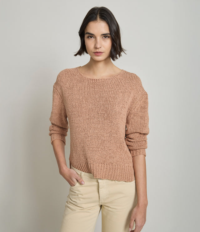 Sweater Mujer Cinta Terracota