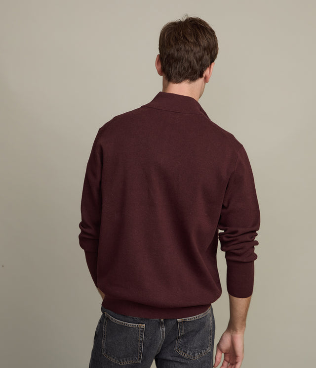 Sweater Hombre Tokio Half Zipper Burdeo
