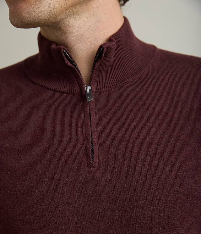 Sweater Hombre Tokio Half Zipper Burdeo