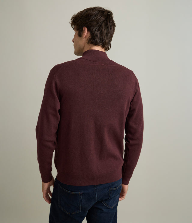 Sweater Hombre Tokio Half Zipper Burdeo
