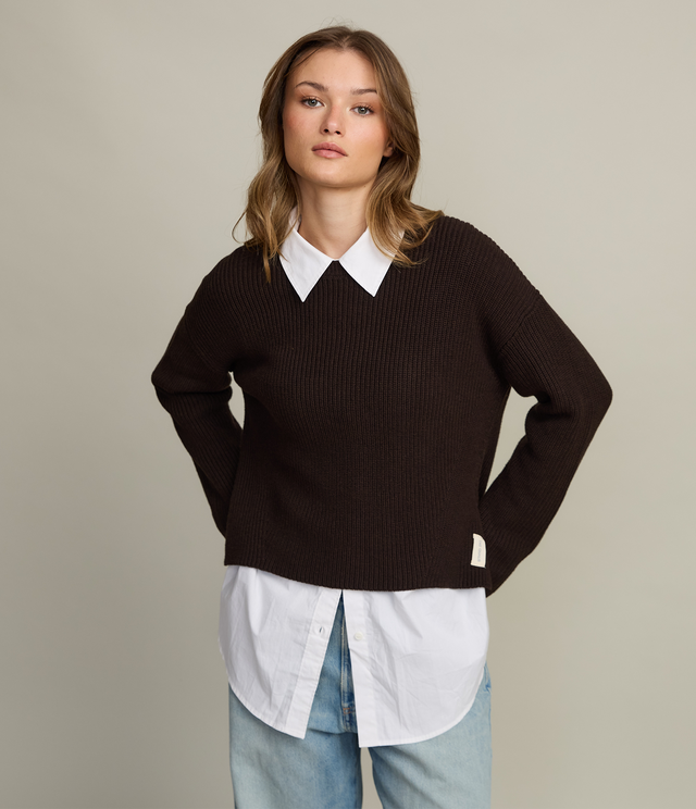 Sweater Mujer 100% Algodón Marta Café Chocolate