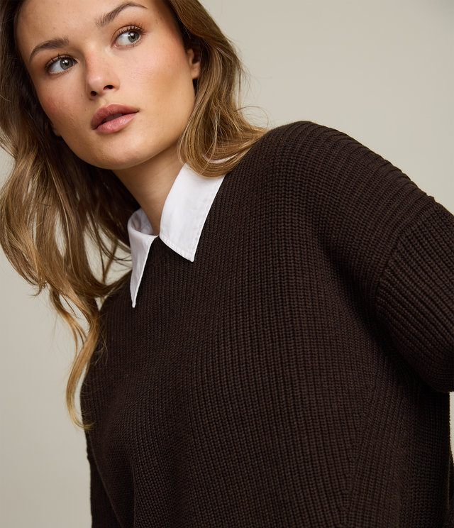 Sweater Mujer 100% Algodón Marta Café Chocolate