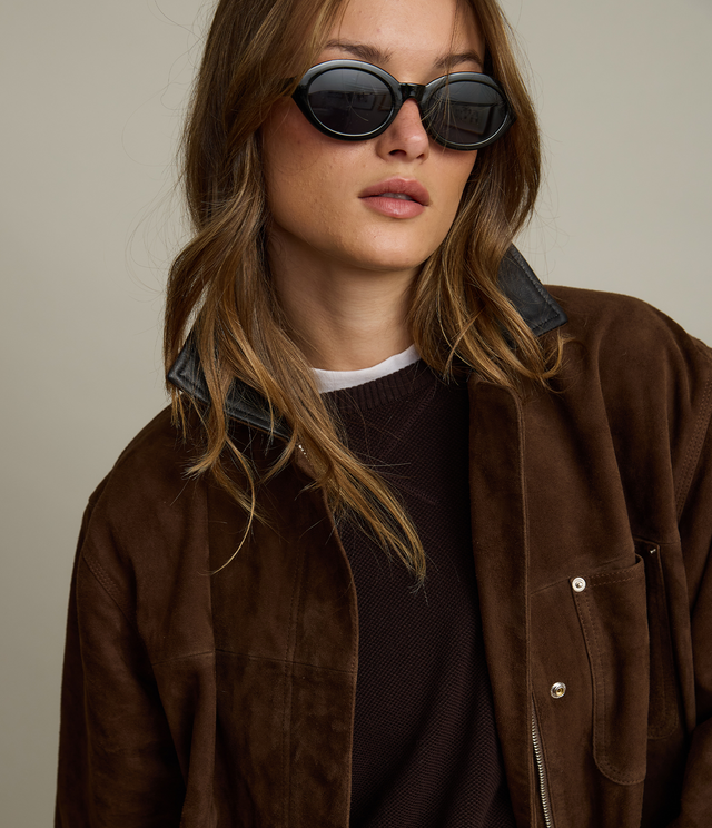 Chaqueta Mujer 100% Cuero Mara Café