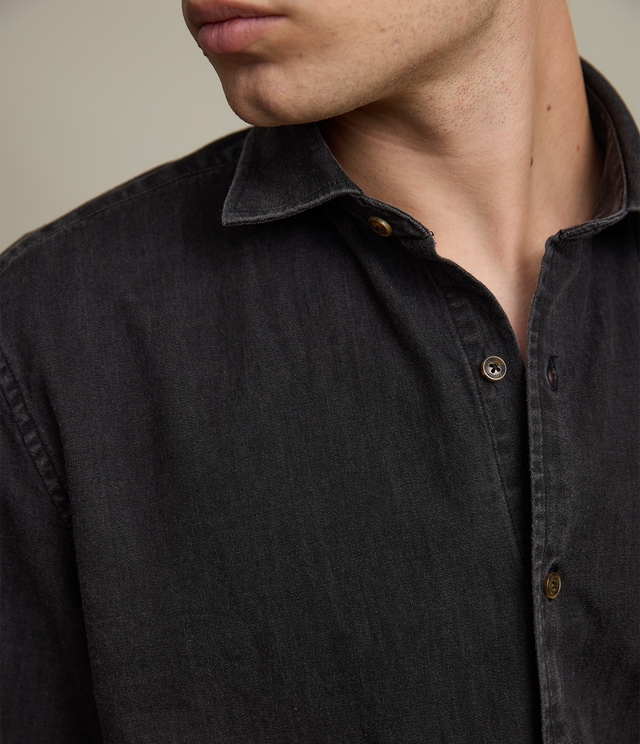 Camisa Hombre Denim Manga Larga Colt Negro