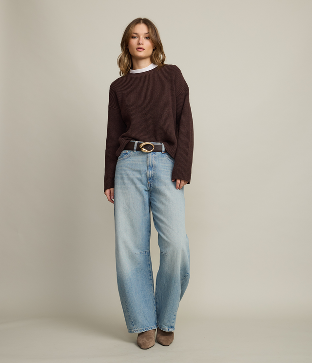 Sweater Mujer 100% Algodón Marta Café Rojizo