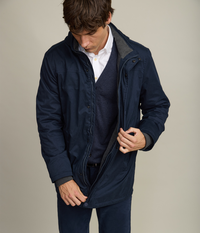 Chaqueta Hombre Impermeable Azul