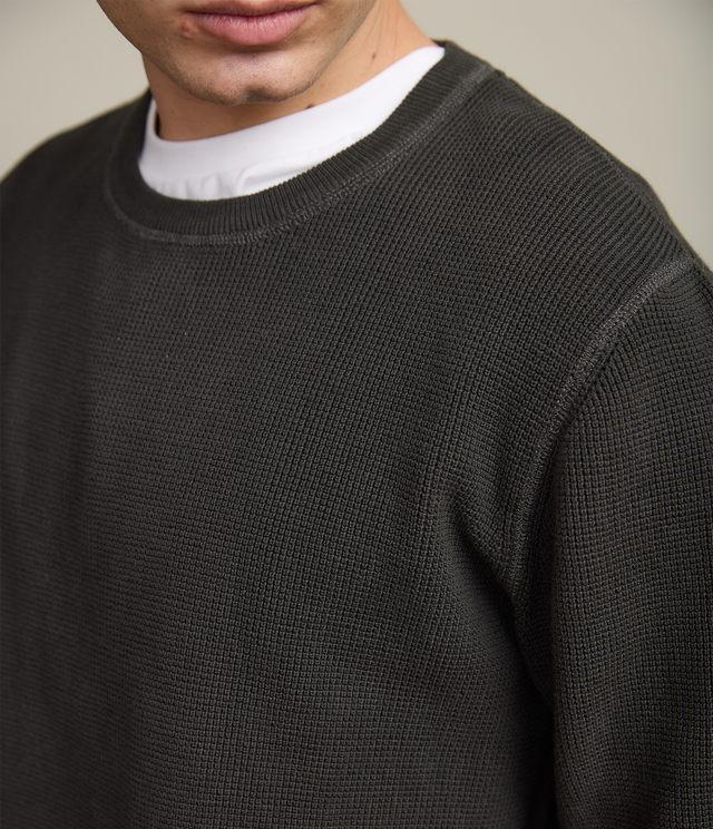 Sweater Hombre 100% algodón Waffle Verde