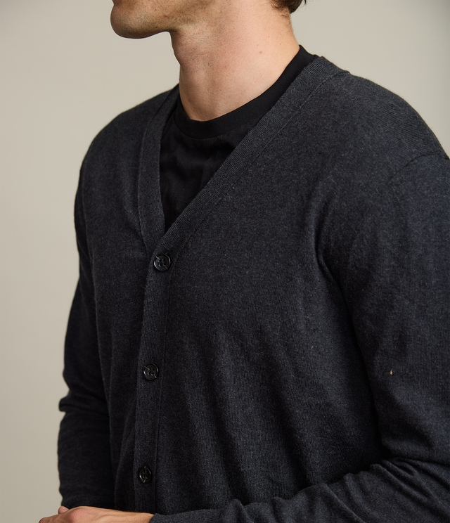 Cardigan Hombre Algodón Merino Balmai Gris Marengo