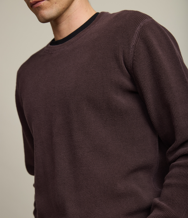 Sweater Hombre 100% algodón Waffle Morado