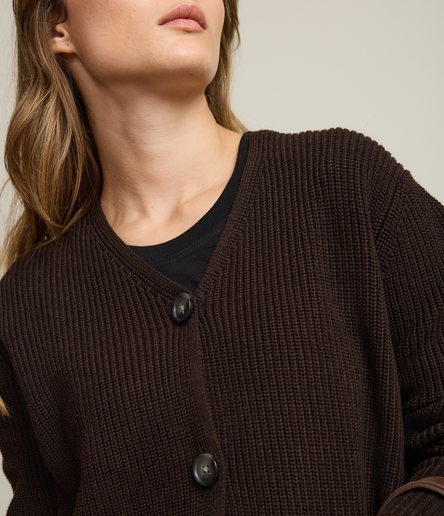 Cárdigan Mujer 100% Algodón Cala Café Chocolate