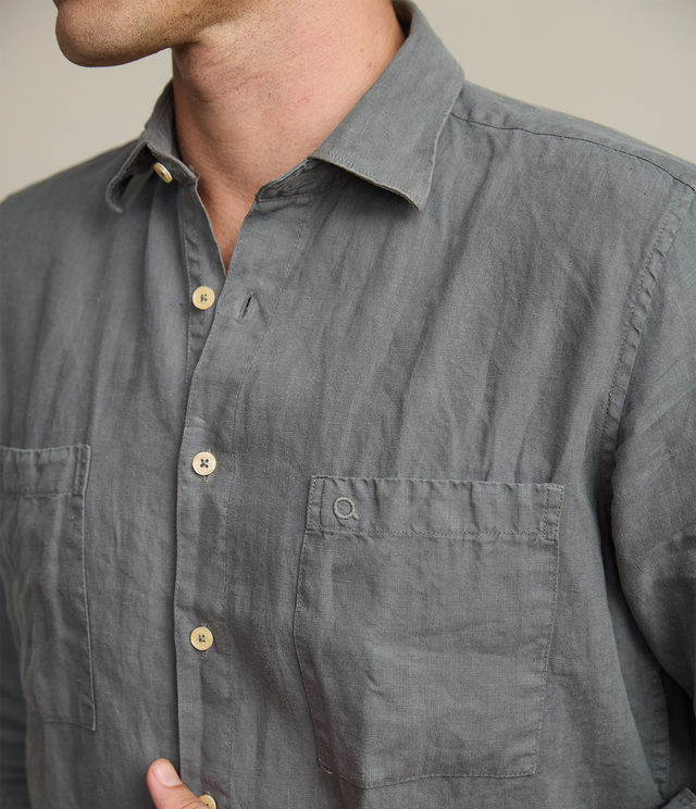 Camisa Hombre Overshirt Lino Verde