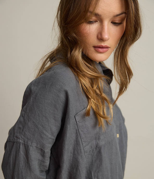 Blusa Mujer 100% Lino Sabah verde