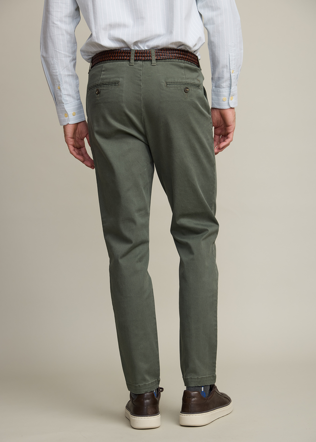 Pantalón Hombre Algodón Lyocell Chino Verde