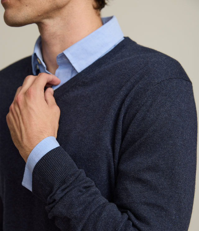 Sweater Hombre Algodón Merino Daloa Azul Marino