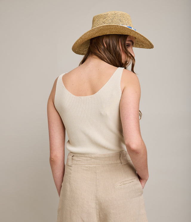 Top Mujer Viscosa Italiana Beige