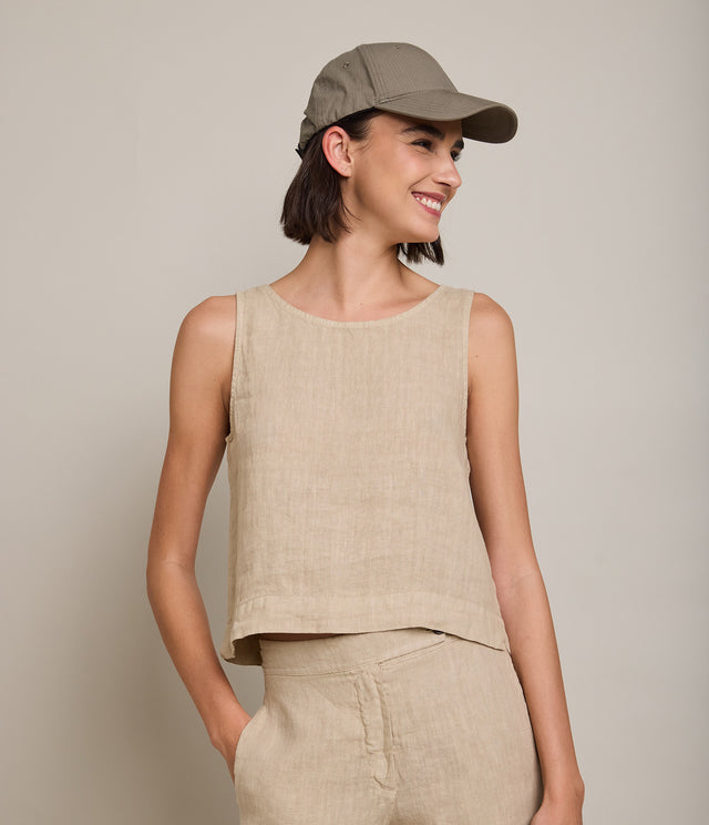 Top Mujer 100% Lino Firenze Beige