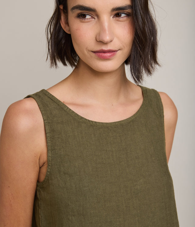 Top Mujer 100% Lino Firenze Verde