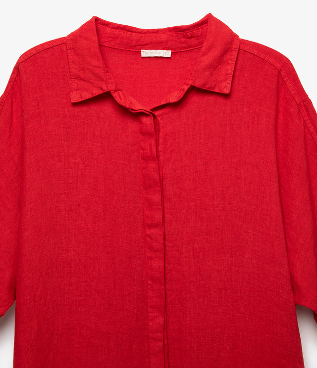 Blusón Mujer 100% Lino Firenze Rojo