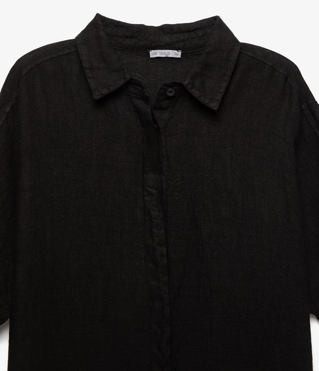 Blusón Mujer 100% Lino Firenze Negro