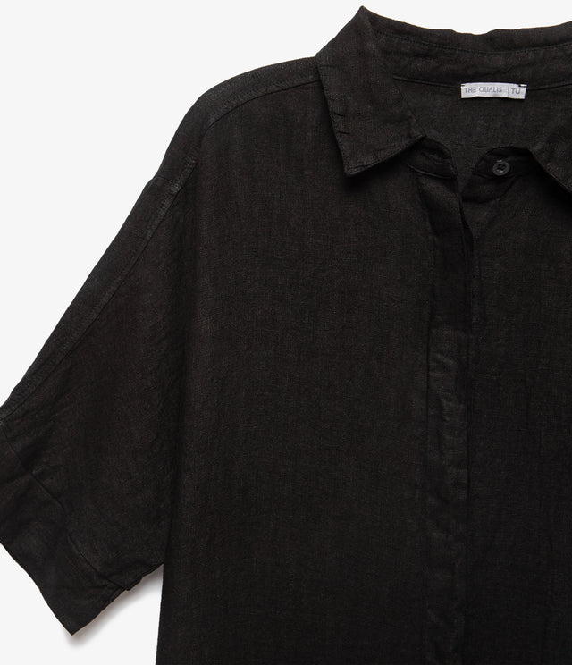 Blusón Mujer 100% Lino Firenze Negro