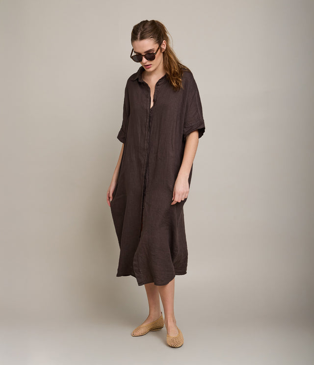 Blusón Mujer 100% Lino Firenze Café