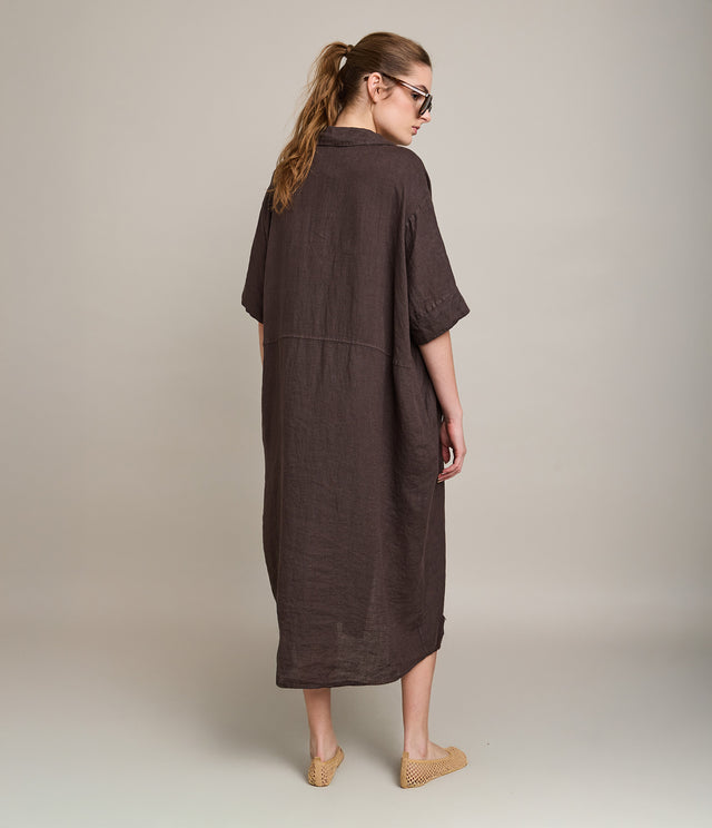 Blusón Mujer 100% Lino Firenze Café