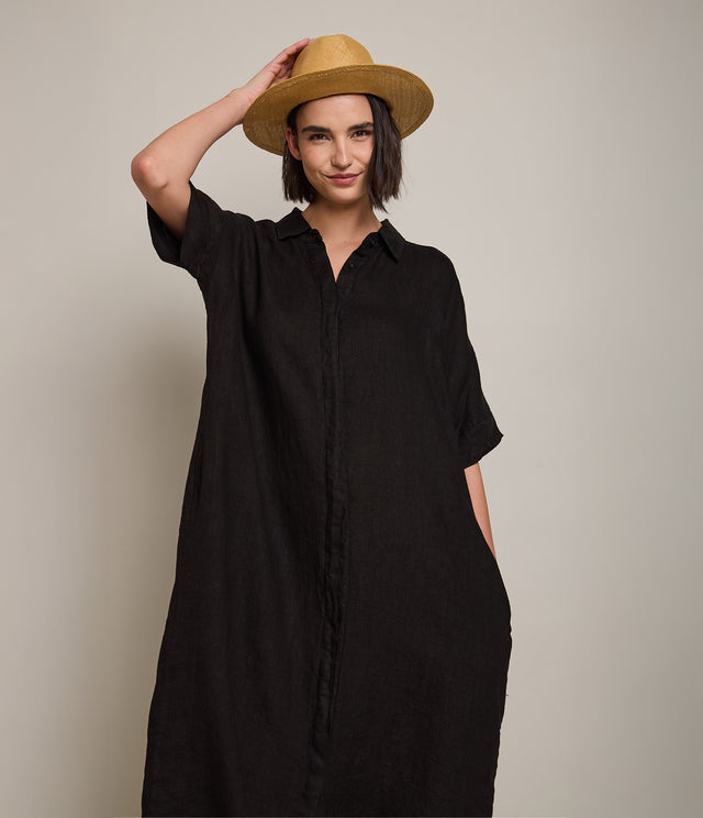 Blusón Mujer 100% Lino Firenze Negro