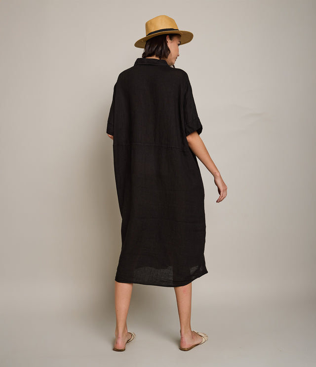 Blusón Mujer 100% Lino Firenze Negro