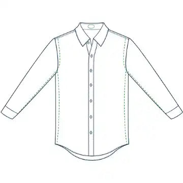 Camisa blanca de vestir con mangas largas y cuello.