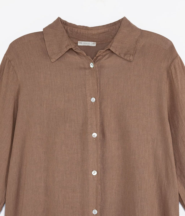 Blusón Roma Lino Canela - Blusa