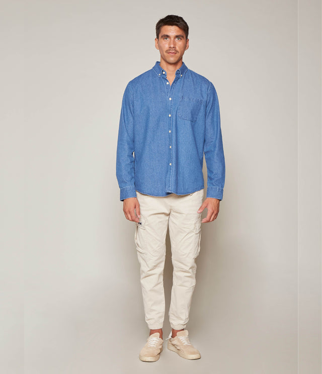 Camisa Denim Grueso Azul Oscuro - Camisa