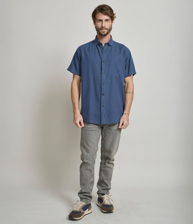 Camisa Alven Manga Corta Azul Navy - Camisa