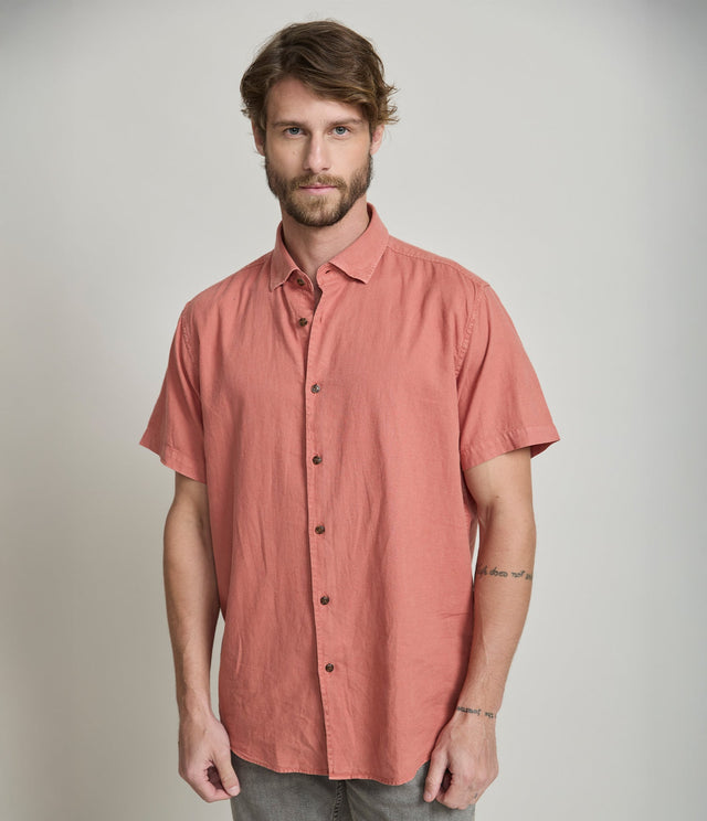 Camisa Alven Manga Corta Terracota - Camisa