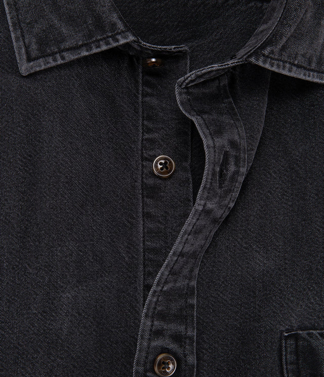 Camisa Denim Manga Corta Negro - Camisa