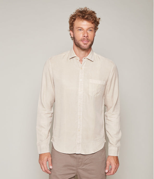 Camisa Lyocell Beige - Camisa