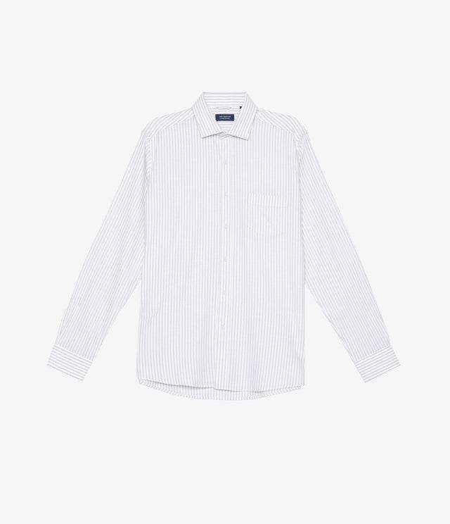 Camisa Oxford Rayas Tabaco - Camisa