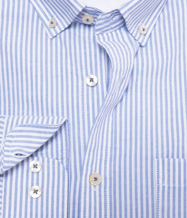 Camisa Oxford Lineas Azul
