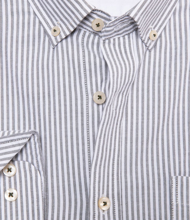 Camisa Oxford Lineas Gris